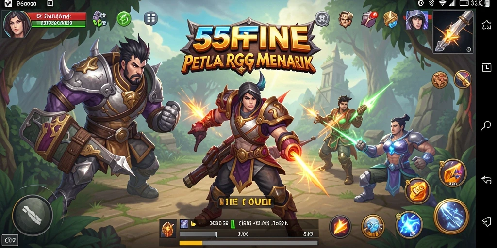 Screenshot gameplay RPG 55FIVE yang memukau.