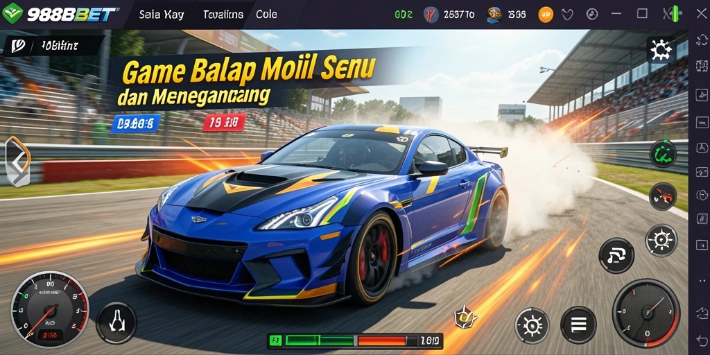 Gameplay 988BET yang menegangkan dan grafis menawan saat balapan.