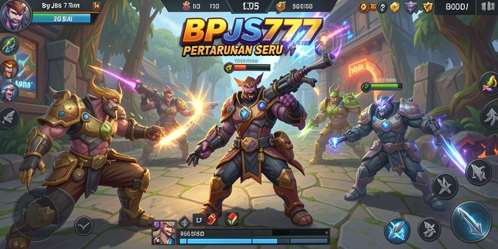 Tampilan gameplay seru dalam pertarungan MOBA yang dinamis.