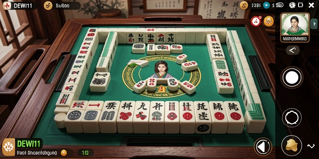 Screenshot DEWI11 menampilkan gameplay Mahjong yang seru dan mengasyikkan.