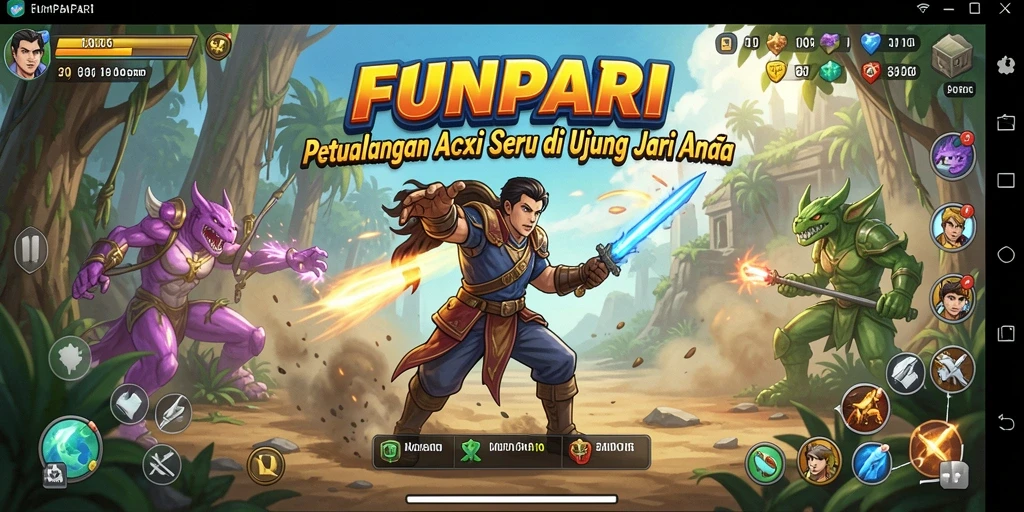 Screenshot penuh aksi dari gameplay seru FUNPARI.