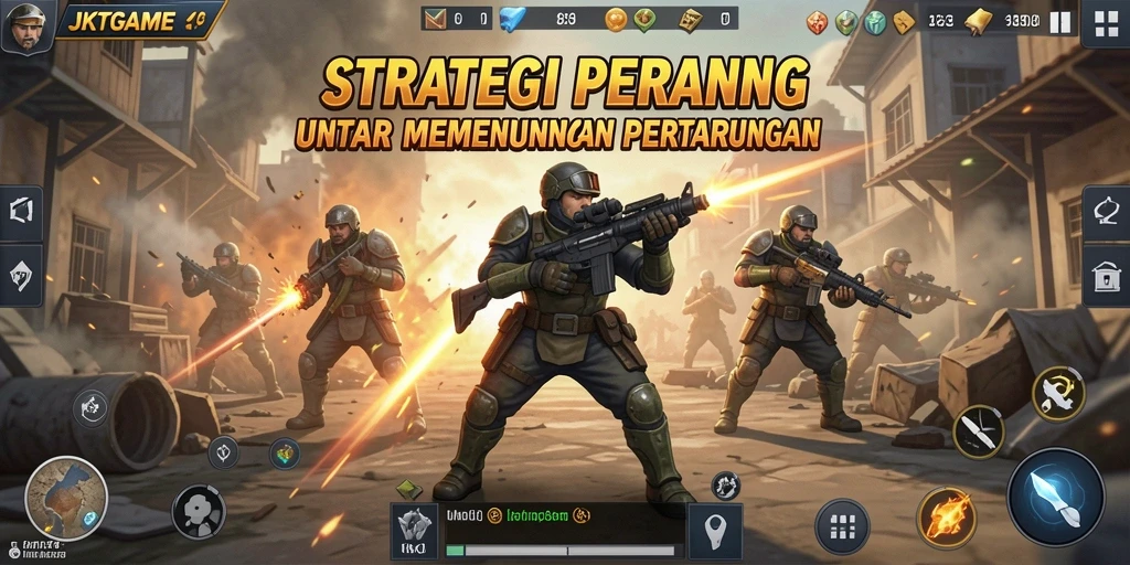 Tangkapan layar utama menunjukkan strategi dinamis dalam JKTGAME.