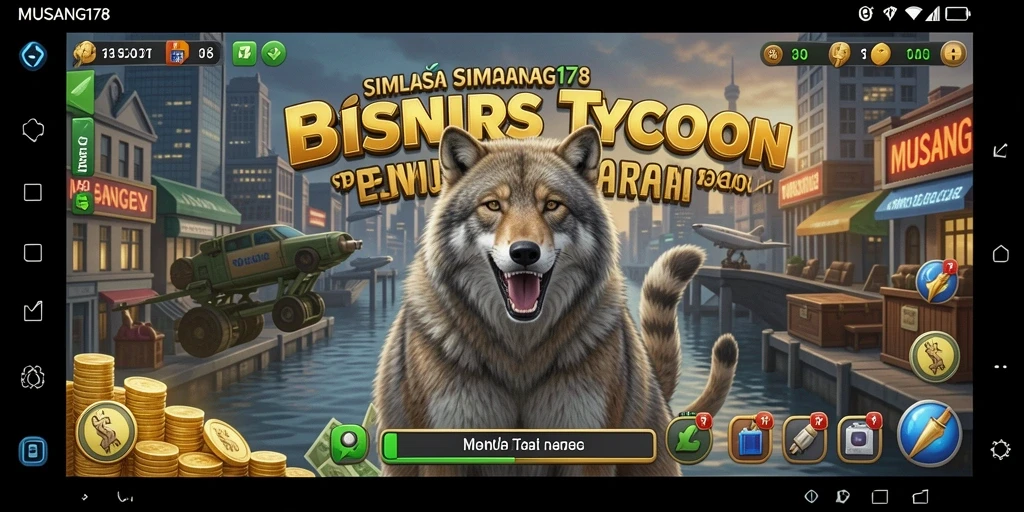 Screenshot gameplay <strong>MUSANG178</strong> menunjukkan momen menegangkan dalam strategi bisnis.