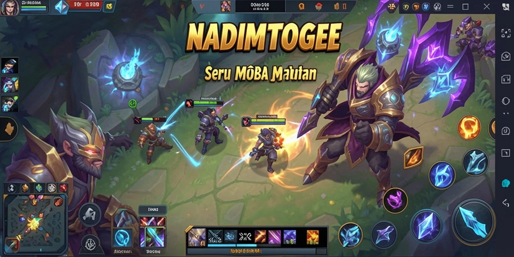 Tampilan menarik dari gameplay MOBA NADIMTOGEL.