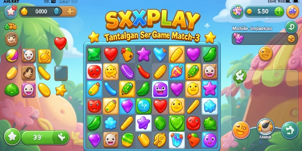 Tampilan gameplay SXXPLAY yang menarik dalam kategori Match-3.