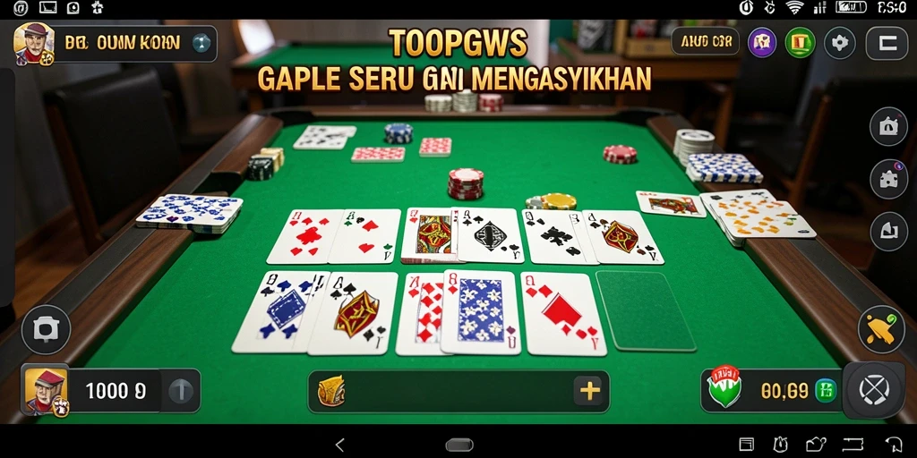 Tampilan gameplay TOOPGWS yang menarik saat bermain Gaple.